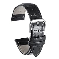 uxcell Leather Watch Band Embossed Alligator Pattern Cowhide Watch Strap 6 Colors Multi-sizes Replacement with Spring Bars for Men and Women