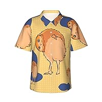 Crooked Owl Hawaiian Shirts for Men, Print Summer Beach Casual Short Sleeve Button Down Shirts,Summer Beach Dress Shirts