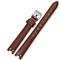 Genuine Leather Watch Strap for Anne Klein Watchband Notch AK Girl Simple Elegant Belt Small Dial Retro Watch Band 12mm White