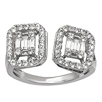MOONEYE Moissanite Diamond Three Star Tiara Design Shank Ring Women Jewelry 925 Sterling Silver