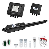 TOPENS A8131 Single Swing Gate Opener Heavy Duty Automatic Gate Motor for Single Swing Gates Up to 18ft, Electric Driveway Gate Operator AC Powered with Remote Control Kit Solar Compatible