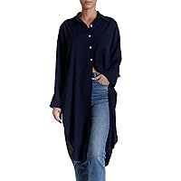 O A T NEW YORK Women's Luxury Clothing Long Duster Blouse Shirts, Comfortable & Stylish with Front Buttons