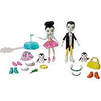 Enchantimals Darling Ice Dancers Skate and Spin Glider with Patterson Penguin Small Doll (6-in) & Tux Dolls, 2 Animal Figures, and 15+ Accessories, Makes a Great Gift for 3-8 Year Olds