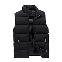 Vest Puffer Oversized Mens Padded Cotton Puffer Vest Winter Sleeveless Jacket Coat Thick Warm Quilted Outerwear