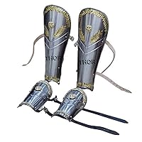 THOR INSTRUMENTS Medieval Warrior Knights Armor Greaves Leg & Arm Guard Halloween Costume Rustic Vintage Home Decor Gifts