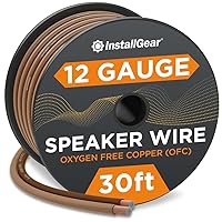 InstallGear 12 Gauge Speaker Wire (30ft) - Brown 12 AWG Speaker Wire Speaker Cable 99.9% - Oxygen-Free Copper - True Spec and Soft Touch Cable - OFC Speaker Wire 12 Gauge for Outdoor Speaker Wire