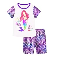 DXTON Toddler Girls 2PCS Outfit Short Sleeve Graphic T-Shirt and Shorts Summer Clothes Set for 3-12 Years