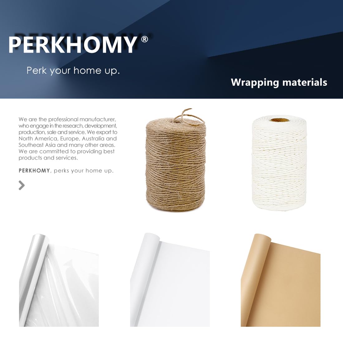 PerkHomy Brown Kraft Paper Roll 17.5