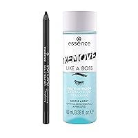 essence Stay & Play Gel Eyeliner 01 & Remove Like a Boss Waterproof Eye & Face Makeup Remover Bundle | Vegan & Cruelty Free