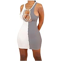 Women's Fashion Sexy Dress for Party Strap Slim Package Hip Sling Sleeveless Lace Trim Dress