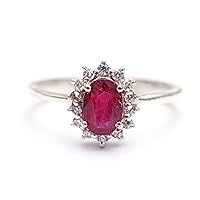 Red Ruby Ring White Topaz Ring 925 Solid Sterling Silver Ring Beautiful Girls Jewelry Designer Ring Ruby Gemstone Jewellery For Her Gifts For Women's