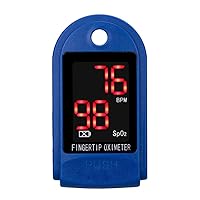 BUYTER Finger Tip Pulse Oximeter, Heart Rate Monitor+ Blood Oxygen Saturation Monitor with Led Display SPO2 Portable Pulse Oximeter Blue with Lanyard
