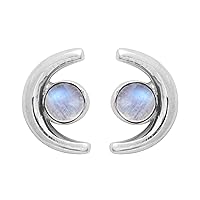 Mismatced Geominimalist Crescent Moon Earring 925 Silver Celestial Jewelry SE05