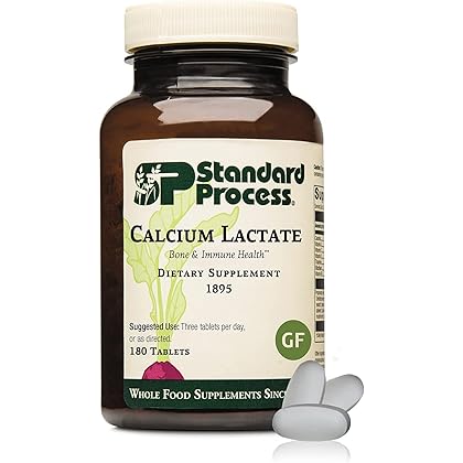 Standard Process Calcium Lactate - Immune Support and Bone Strength - Bone Health and Muscle Supplement with Magnesium and Calcium - 180 Tablets