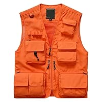 Lilychan Mens Utility Casual Fishing Vests Outdoor Vest Multi Pockets Cargo Vest Travel Hunting Camping Tactical Outerwear