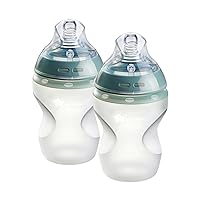 Baby Bottles, Natural Start Silicone Anti-Colic Baby Bottle with Slow Flow Breast-Like Nipple, 9oz, 0m+, Self-Sterilizing, Baby Feeding Essentials, Pack of 2
