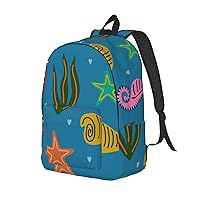 Canvas Backpack For Women Men Laptop Backpack Colorful Minnows Travel Daypack Lightweight Casual Backpack