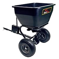 Brinly BS36BH-A Tow Behind Broadcast Spreader with Universal Hitch, 175 lb., Matte Black