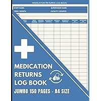 Medication Returns Log Book: Jumbo 150 Page Returned Drugs Book For Pharmacies, Hospitals, Nursing, Care Homes & Clinics to Record & Track the Disposal of Returned Medicines (Blue Cover).