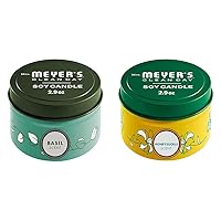 Mrs. Meyer's Clean Day‚Äôs Scented Soy Tin Candle Multipack with Essential Oils, Basil and Honeysuckle Scent, 2 Count