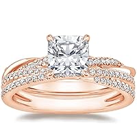 14k Rose Gold 1 CT 6.5mm Moissanite Solitaire Engagement Rings