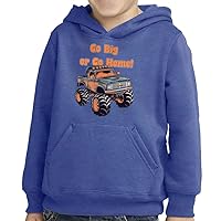Go Big Or Go Home Toddler Pullover Hoodie - Monster Truck Sponge Fleece Hoodie - Cartoon Hoodie for Kids