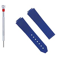 Ewatchparts 21MM RUBBER WATCH BAND COMPATIBLE WITH H 38MM HUBLOT WATCH + SCREWDRIVERTOP QUALITY BLUE