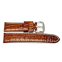 28MM Brown Crocodile Grain Comfort Leather Watch Band Strap FITS MR Daddy