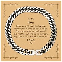 Gift for Son, Cuban Link Chain Bracelet. To Son, May you always feel loved. Birthday Motivational Gift From Pa. Christmas Unique Gift