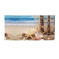 Beach Seashells Starfish Sand print Party Banner Soft Anti-Fading Party Banner Decorations Festival Decorations For Christmas Birthday Gathering Medium
