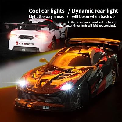 LONMAHOVER RC Car, RC Drift Car, 1:16 Scale, 16km/h Speed Racing, 2.4GHz  4WD Toy Car, Realistic Design with Function Lights(Black)