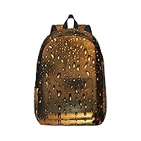 Rain Hits The Window Backpack Canvas Lightweight Laptop Bag Casual Daypack For Travel Busines Women
