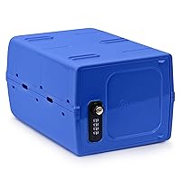 Urban August Dual Combination & Keyed Lockbox - Lockable Box for Everyday Use - Multi-Purpose lock for Home & Office Safety - Made of Industrial-Grade Plastic - One Size (Blue)