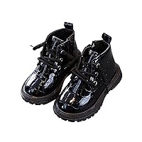 Snow Boots Girls Size 2 Boots For Boys And Girls Ankle Boots With Thick Soles Non Slip Lace Up Girls Furry Boots Size 12