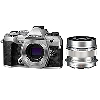 OM System OM-5 Mirrorless Digital Camera with M.Zuiko Digital ED 12mm f/2 Lens, Olympus Camera, Silver