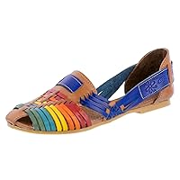 Womens 113 Rainbow Mexican Leather Sandals Huarache Closed Toe