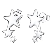 FindChic Hypoallergenic Small Star/Heart/Spike/Square Huggie Earrings for Women 18K Gold/Platinum Plated Cute Girls' Studs