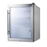 Summit Appliance SPR314LOSCSS Compact Outdoor Beverage Center with Stainless Steel Trimmed Glass Door, Automatic Defrost, Adjustable Thermostat, Stainless Steel Cabinet and Front Lock