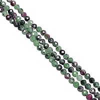 Natural Ruby Zoisite Gemstone Round Faceted Beads 3X3 mm 100 Strand 13