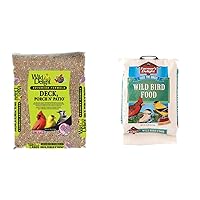 Wild Delight Deck, Porch N' Patio No Waste Bird Food, 5 lb & Wagner's 53003 Farmer's Delight Wild Bird Food with Cherry Flavor, 20-Pound Bag