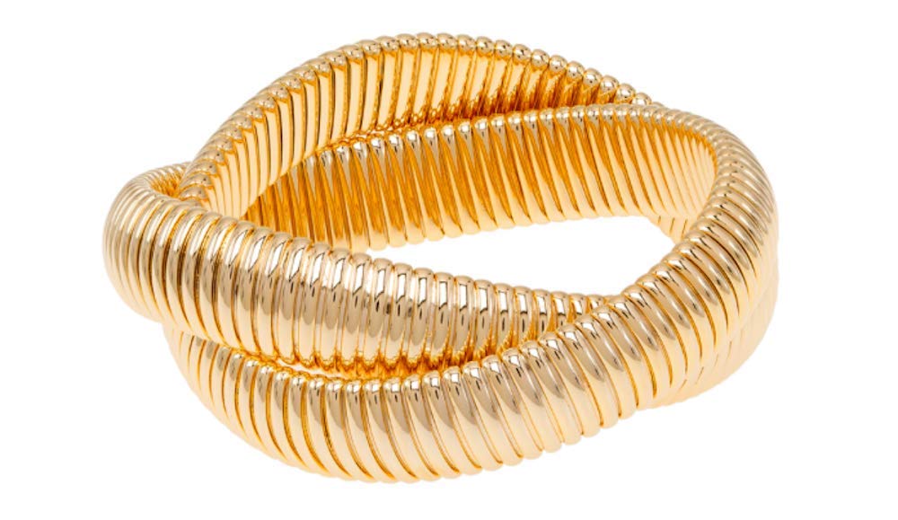 JANIS BY JANIS SAVITT Twisted Double Cobra™ Bracelet with Two Interlocking 1/2 Inch Bands