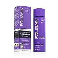 Foligain Triple Action Shampoo For Thinning Hair, Women’s Volumizing Shampoo with 2% Trioxidil, 8 Fl. Oz. (WRGroup)