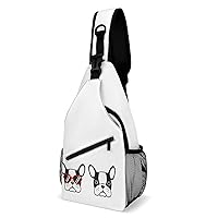 French Bulldogs Crossbody Sling Backpack Multipurpose Chest Bag Casual Shoulder Bag Travel Hiking Daypack
