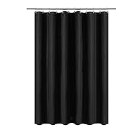 Black Shower Curtain Liner - Premium PEVA Plastic Black Shower Curtain for Bathroom, Lightweight Standard Size Shower Curtain with 3 Magnets, Metal Grommets - Black