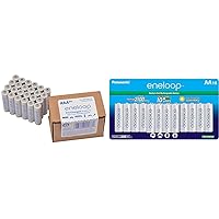 Panasonic eneloop AAA 2100 Cycle Ni-MH Pre-Charged Rechargeable Batteries 24 Pack & eneloop AA 2100 Cycle Ni-MH Pre-Charged Rechargeable Batteries, (package includes 16AA blue or 16AA white)