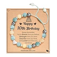 5-21 Year Old Birthday Gifts for Girls and Her, Meaningful Nature Stone Bracelet with Message Card for Daughter Granddaughter Niece Sister Friend