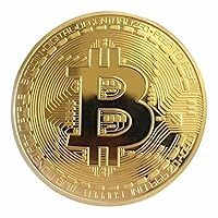 Bitcoin Commemorative Coin 24K Gold Plated BTC Limited Edition Collectible Coin with Protective Case