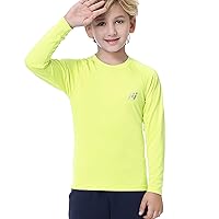MEETWEE Boys Rash Guard Long Sleeve Girl UPF 50+ Sun Protection Shirt Swim Shirts Youth SPF Quick Dry Shirt Swimwear Sunsuits