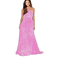 2023 One Shoulder Glitter Prom Evening Dresses A Line Sequin Evening Dresses for Women Formal
