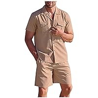 Mens 2 Piece Outfits Summer Casual Muscle Short Sleeve Tees Shirts And Classic Fit Sport Shorts Set Tracksuit